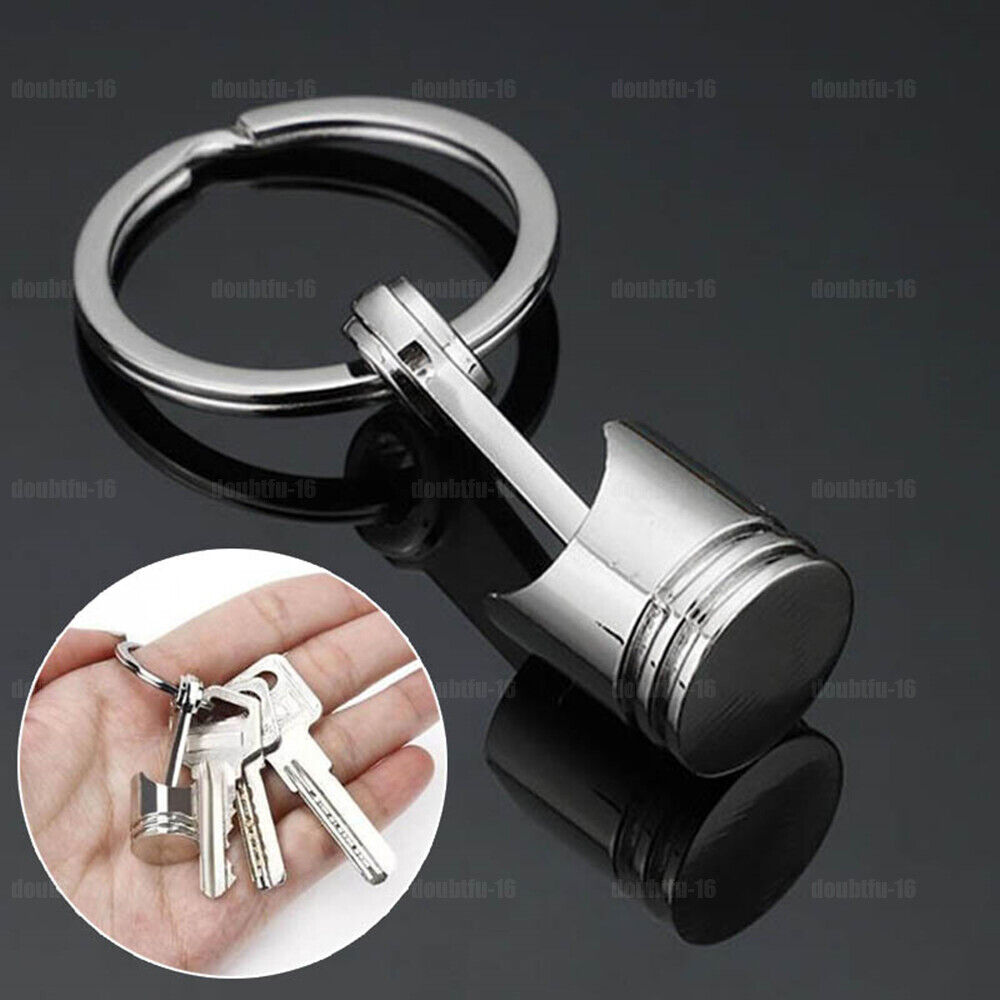 1x Car Engine Metal Piston Part Alloy Keychain Keyfob Key Chain Keyring Gift