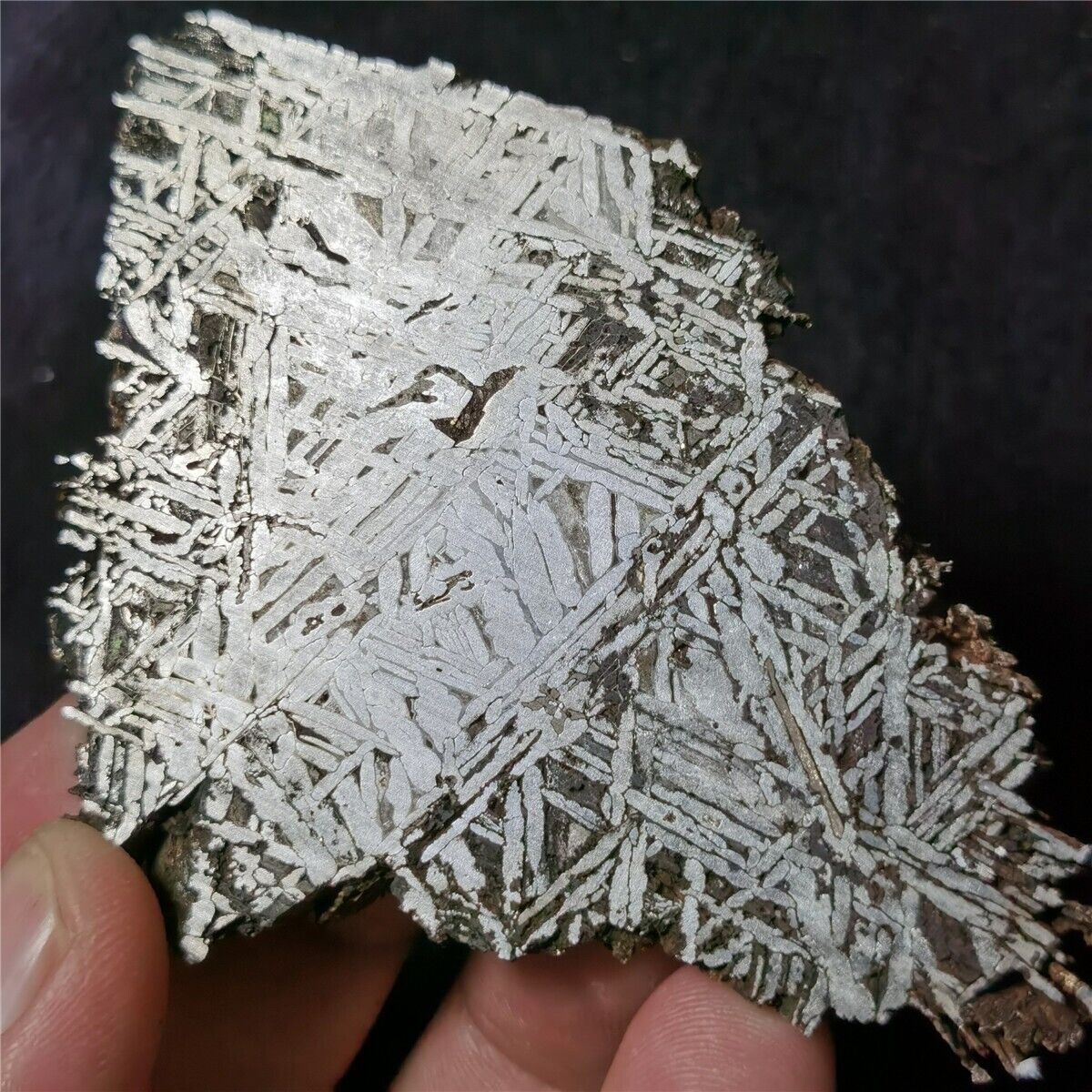 100g Beautiful Iron meteorite-Muonionalusta meteorite part slice  A1476