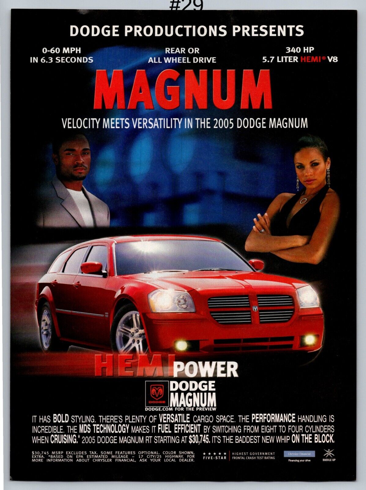 Dodge Magnum Hemi Power Red Car Promo 2006 Full Page Print Ad