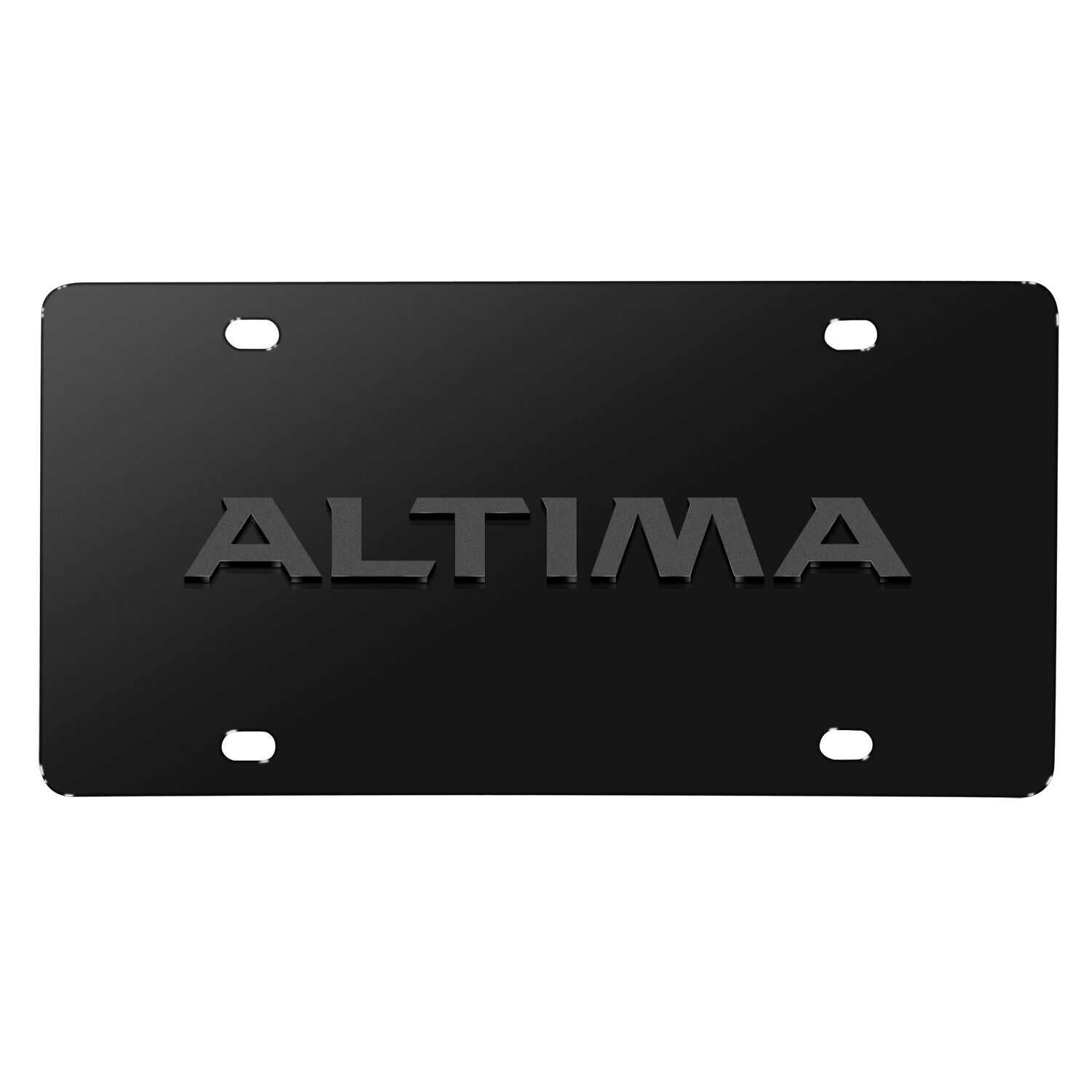 Nissan Altima 3D Dark Gray Logo on Black Stainless Steel License Plate