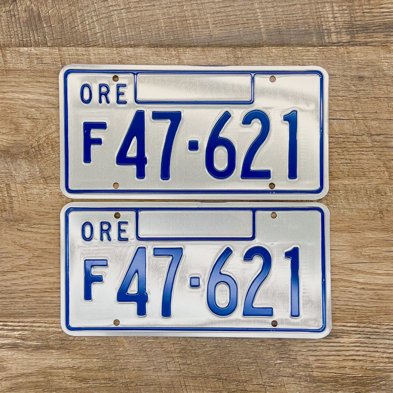 Original OREGON 1964 65 66 67 Farm License Plate Pair - F47-621 - NOS Mint