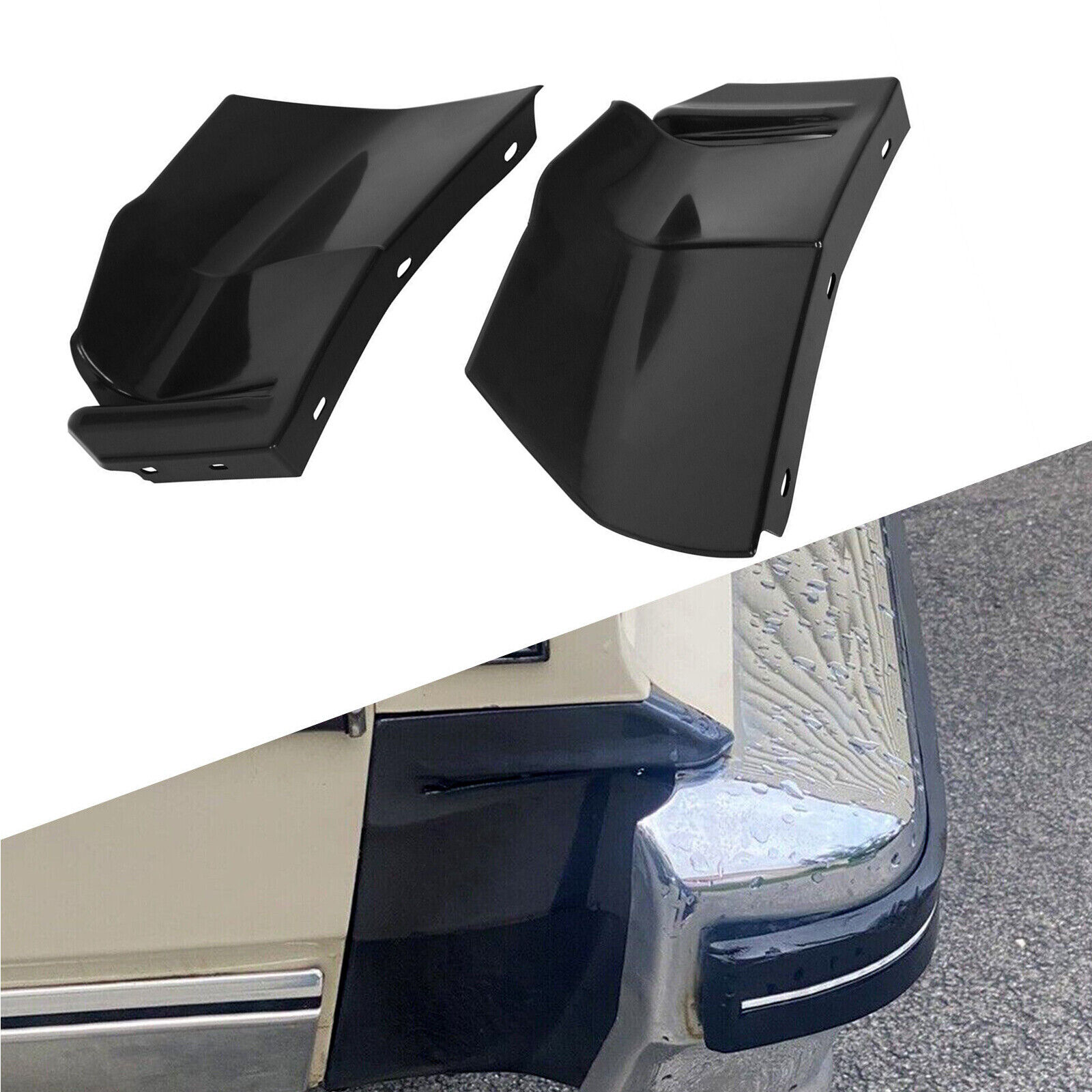 For 1980-1985 Chevrolet Caprice/Impala Rear 1/4 Panels Bumper Fillers Black