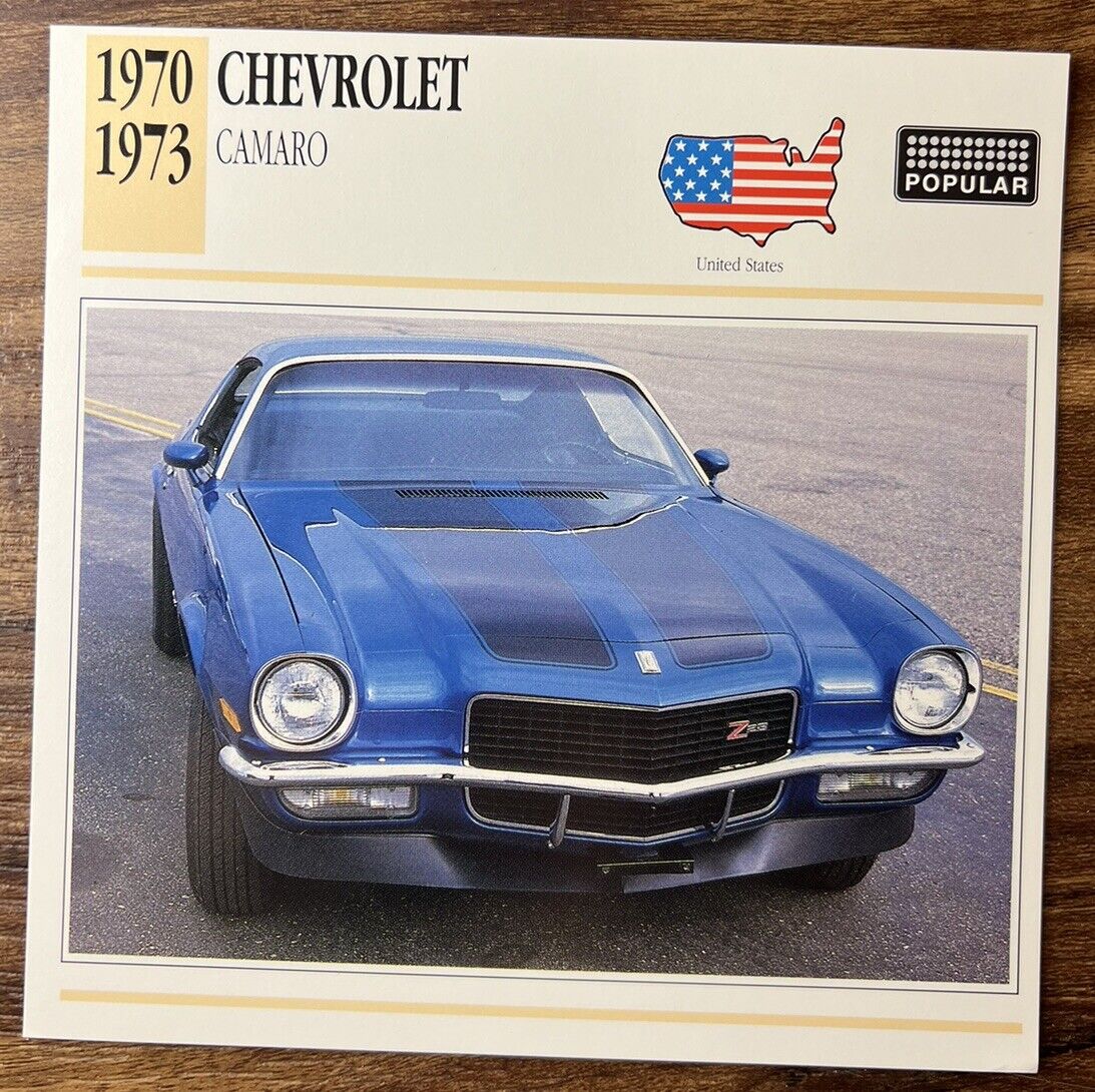 Cars of The World - USA - Single Collector Card - 1970-1973 Chevrolet Camaro