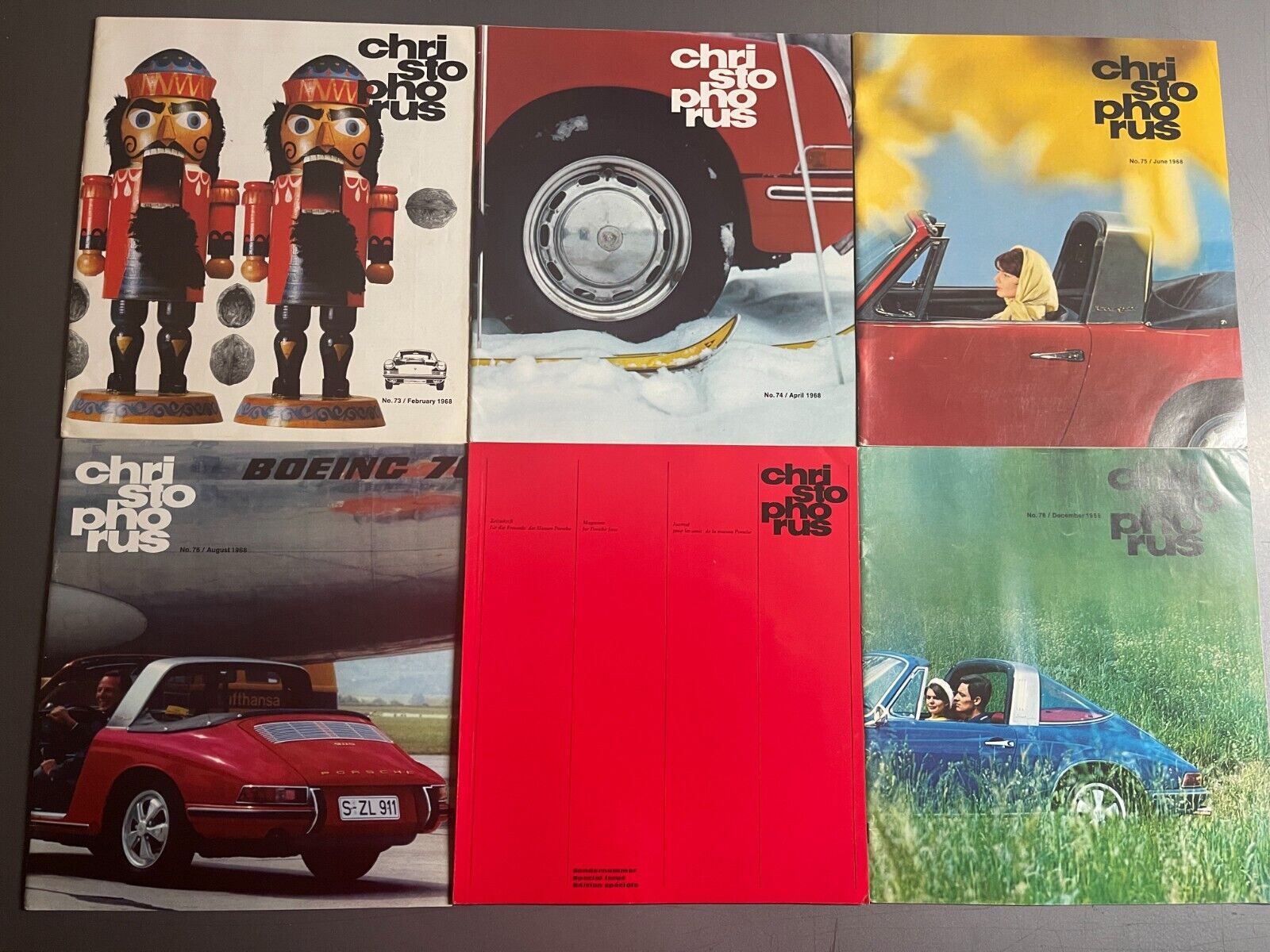 1968 Porsche Christophorus Magazine English Full Year, 6 Issues #73 - #78 - RARE