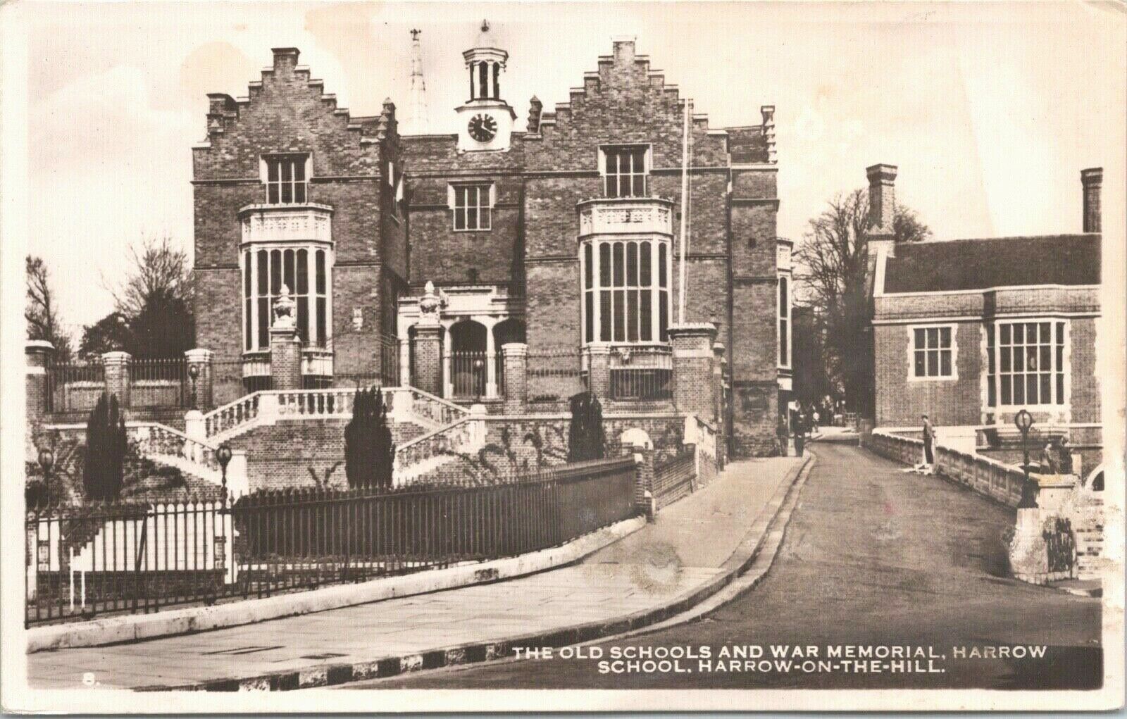 Old School War Memorial Harrow on the Hill London England RPPC Postcard Unposted