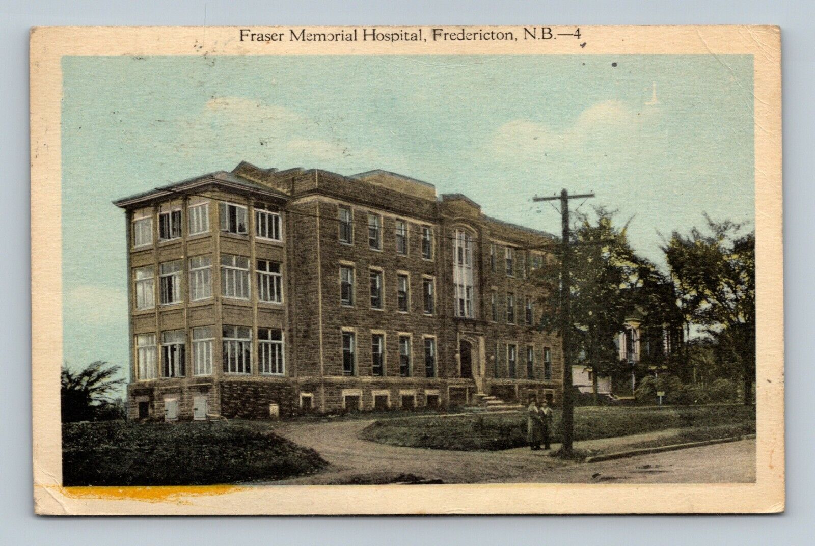 Postcard Fraser Memorial Hospital Fredericton New Brunswick Canada