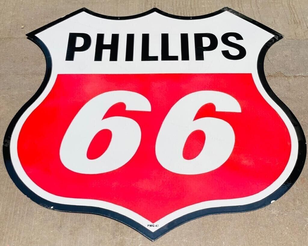 Phillips 66 heavy porcelain enamel 48 inch double sided sign board 