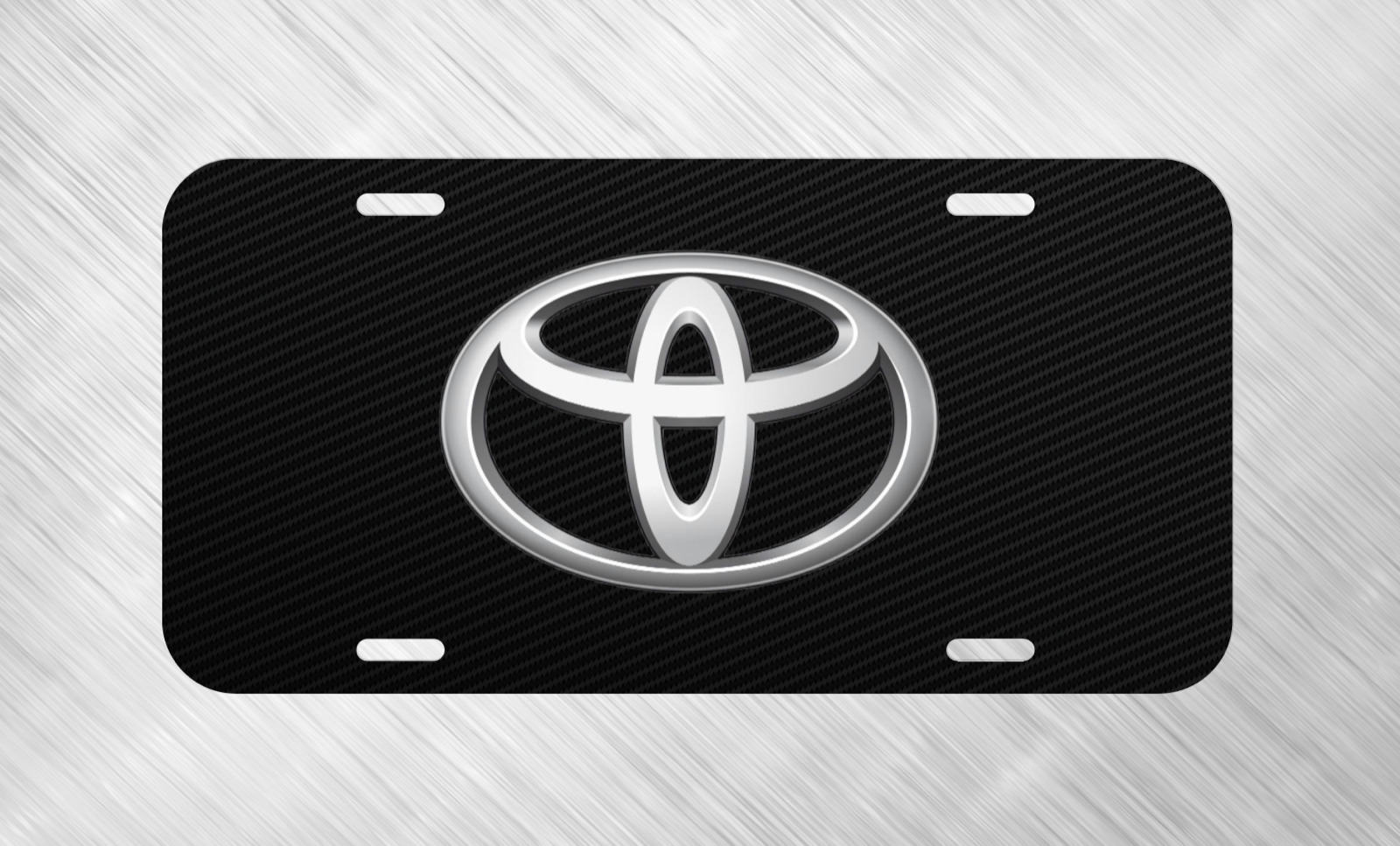 New For Toyota Simulated Carbon Fiber  License Plate Auto Car Tag  