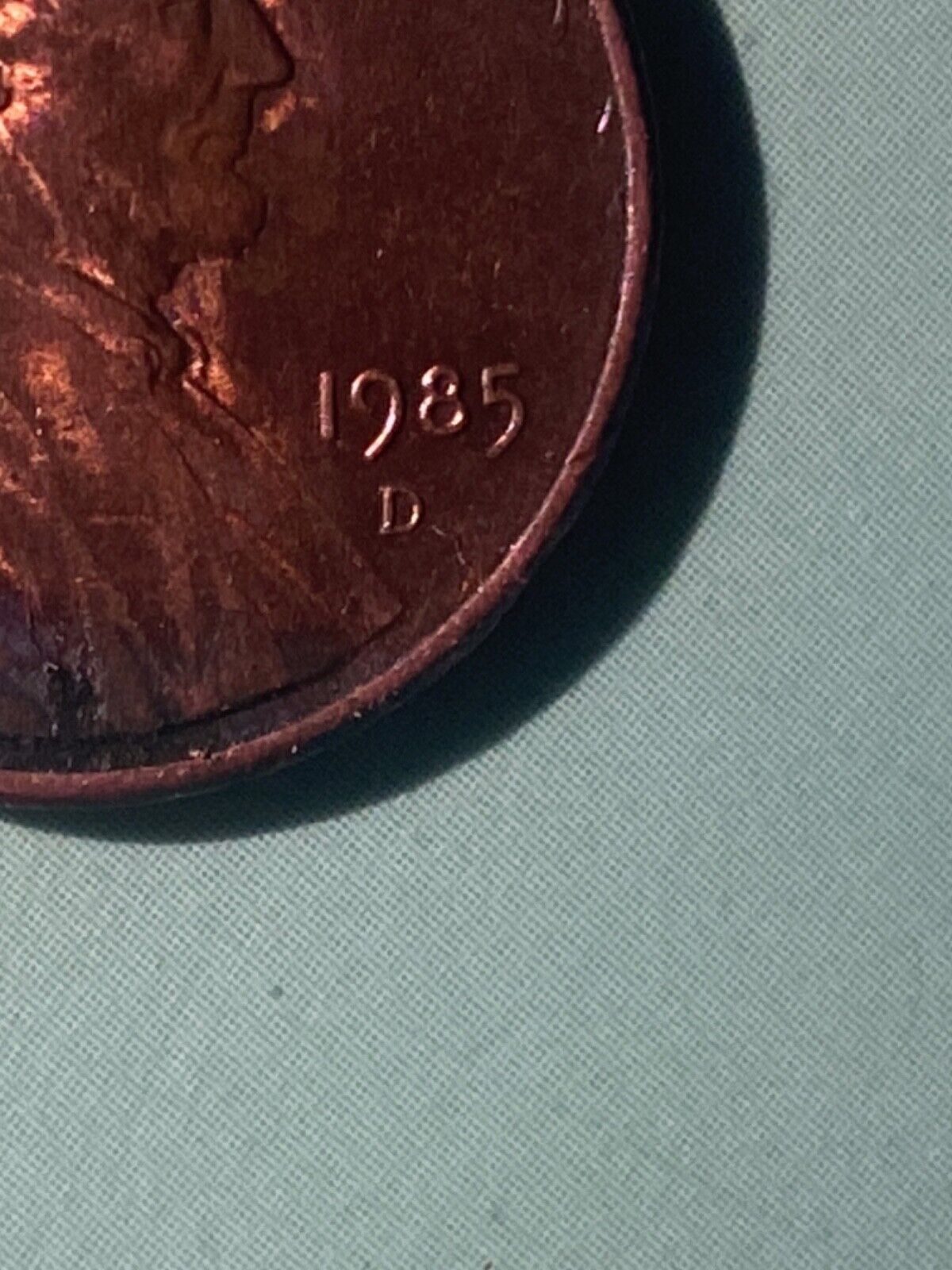 1985 d Lincoln Error Penny Doubling in Date & Mintmark