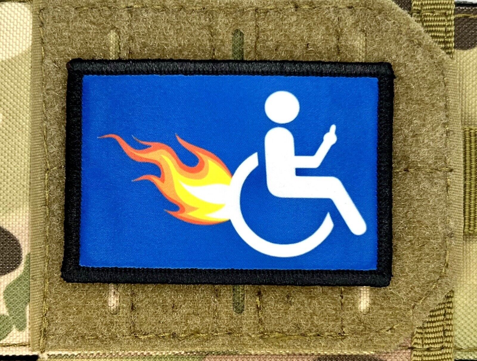 Wheelchair Handicapped Mudflap Girl Patch / Military ARMY Hook Tactical 548