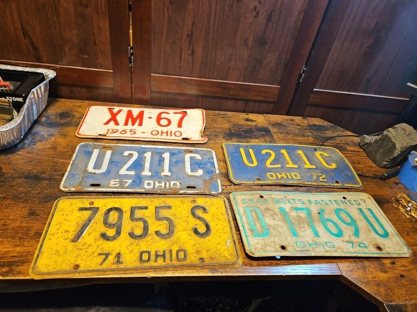 Lot.of 5 Vintage Ohio License Plates 1965 1967 1971 1972 1974