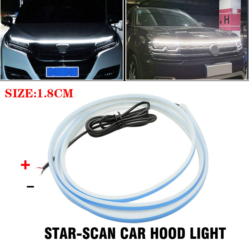 Dynamic Scan Start Up Hoodbeam Kit, Flexible Car Hood LED Meteor Strip Lights