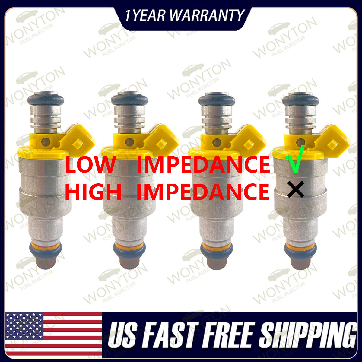 4Pcs Fuel Injectors For DODGE CHRYSLER PLYMOUTH FORD PONTIAC 1.6-1.8-2.2-2.5
