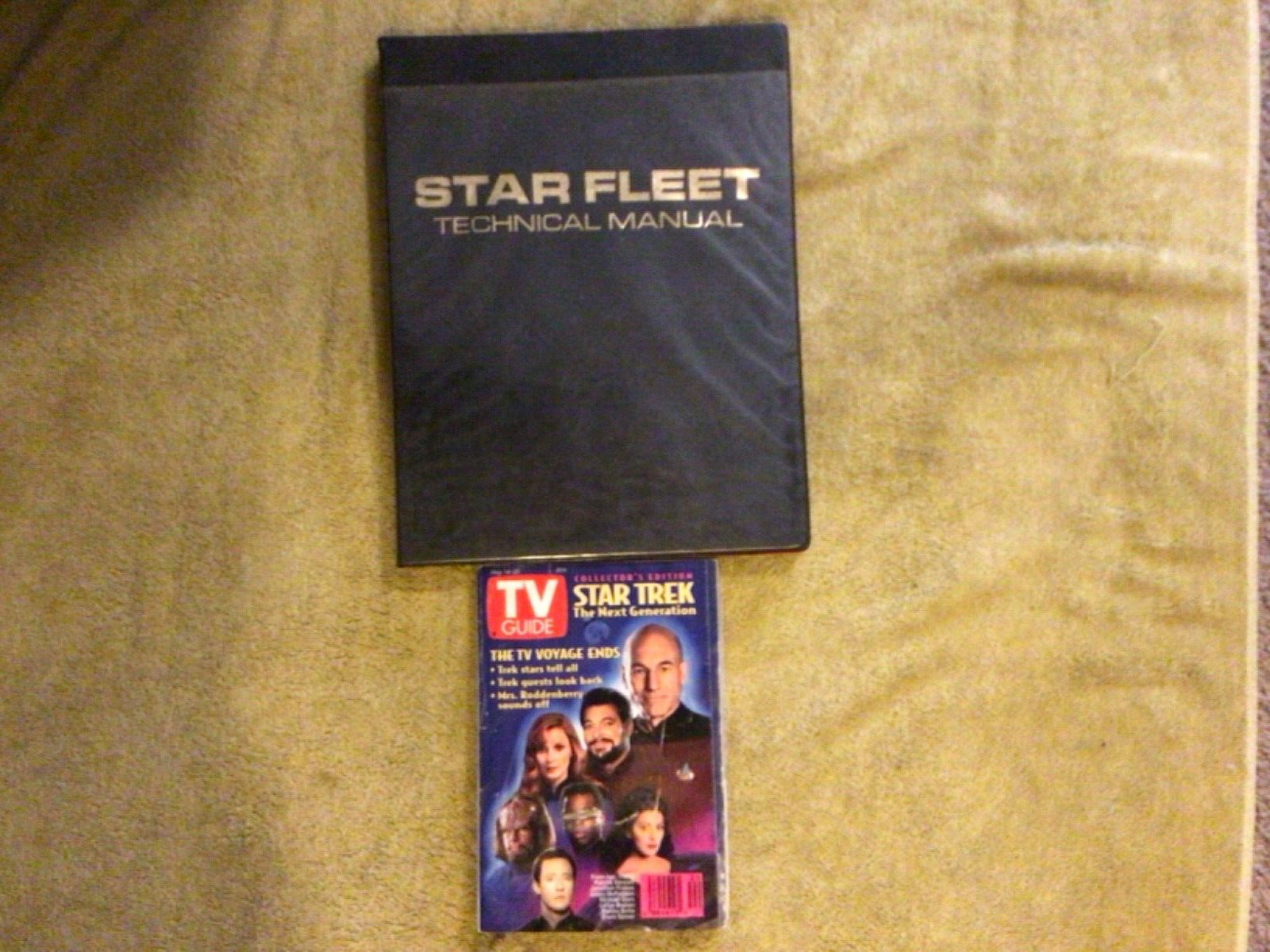 VINTAGE 1975 STAR TREK STAR FLEET TECHNICAL MANUAL 1ST EDITION BOOK + TV Guide