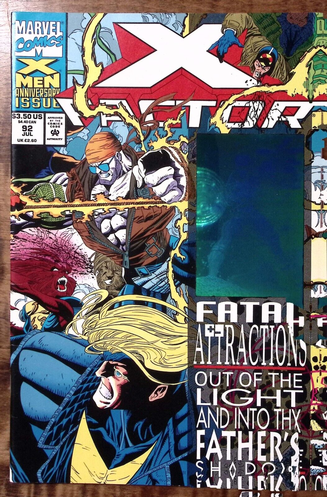 1993 X-FACTOR #92 JUL FATAL ATTRACTIONS HOLLOGRAM COVER MARVEL COMICS  Z4413