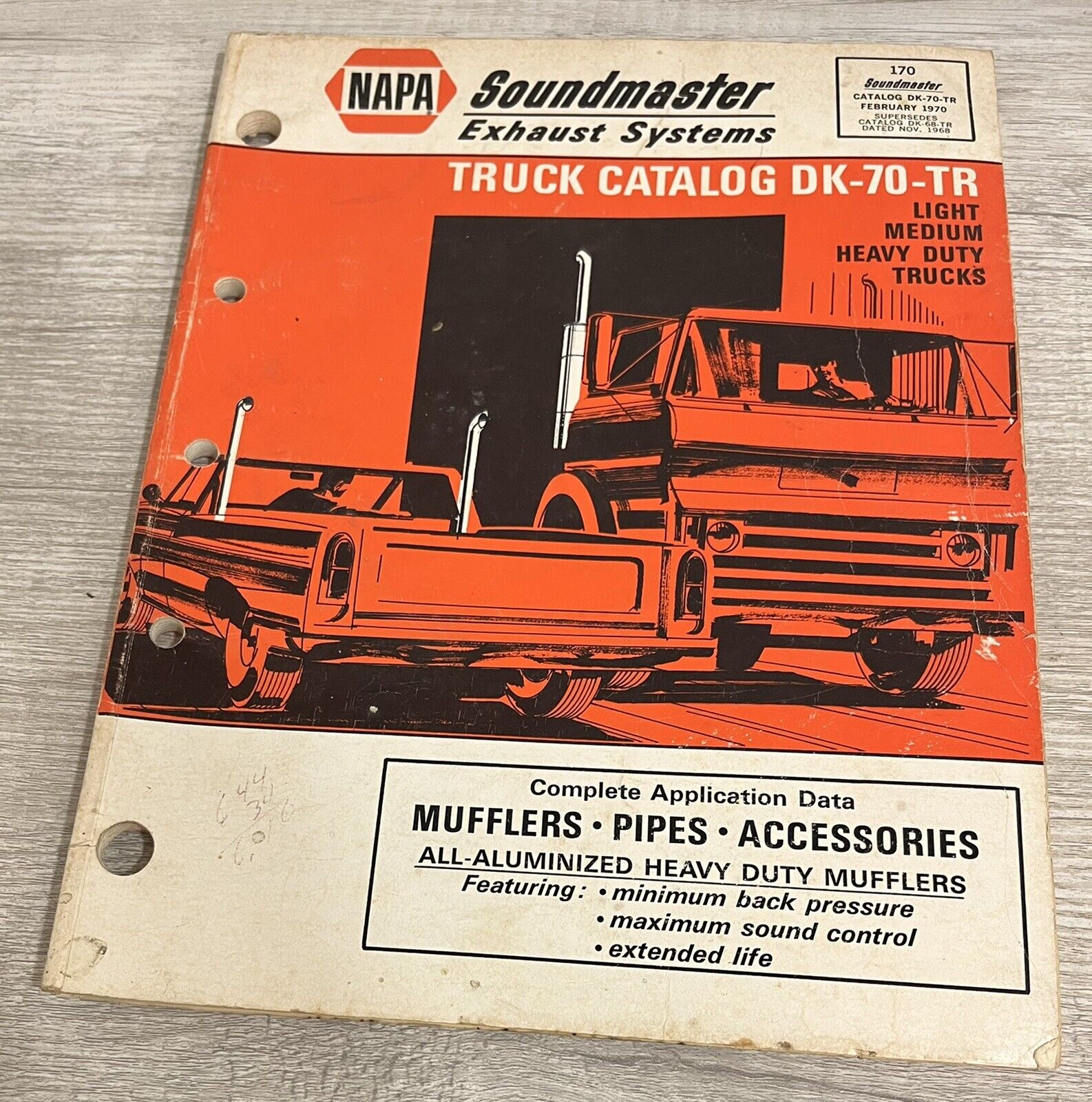 1970 NAPA Soundmaster Truck Muffler Exhaust Pipes Accessories Catalog DK-70-TR