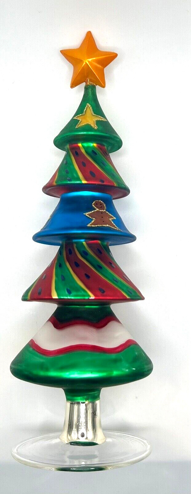Christmas Tree Hollow Middle Glass Colorful Unique Decor Figure 9.5\