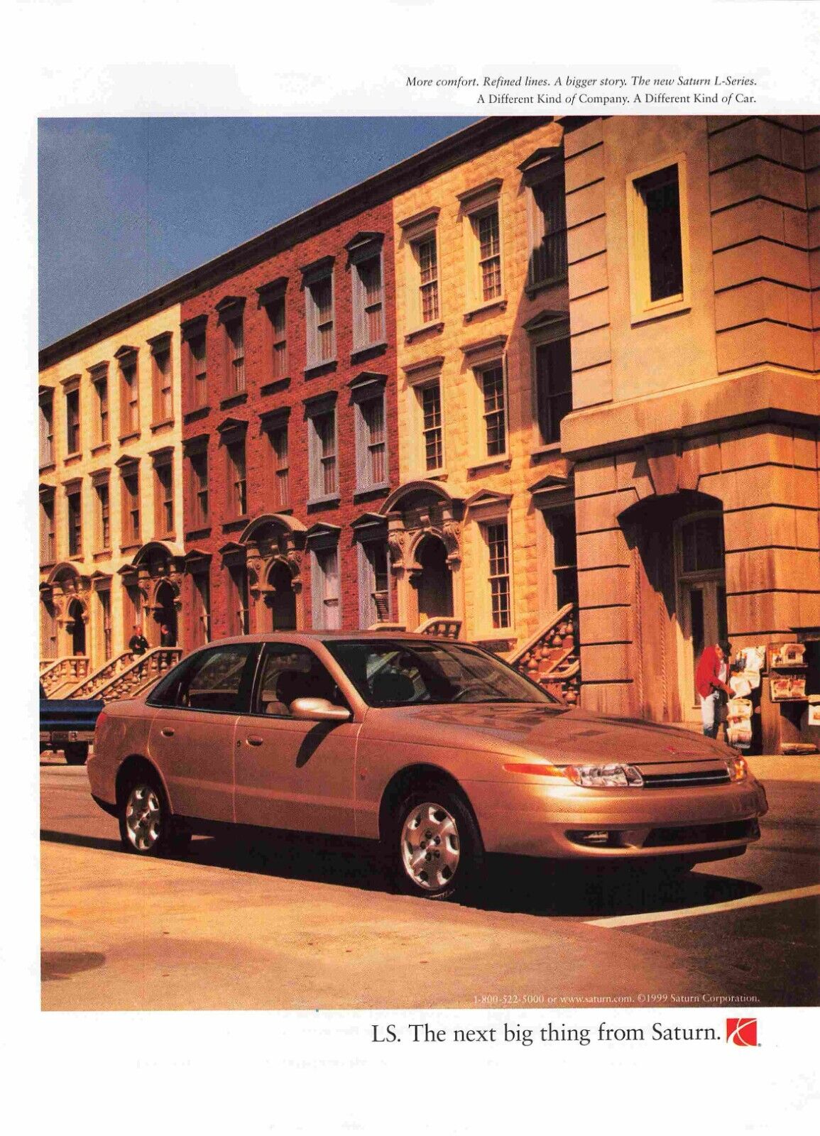 1999 Saturn Ls Baltimore Row Homes City 1990S Vtg Print Ad 8X11 Wall Poster Art