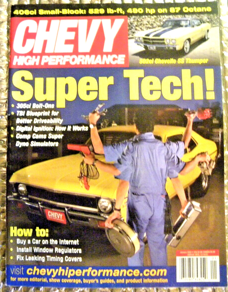 Chevy High Performance Magazine January 2004 Super Tech 305 bolt ons TBI Blue Pr