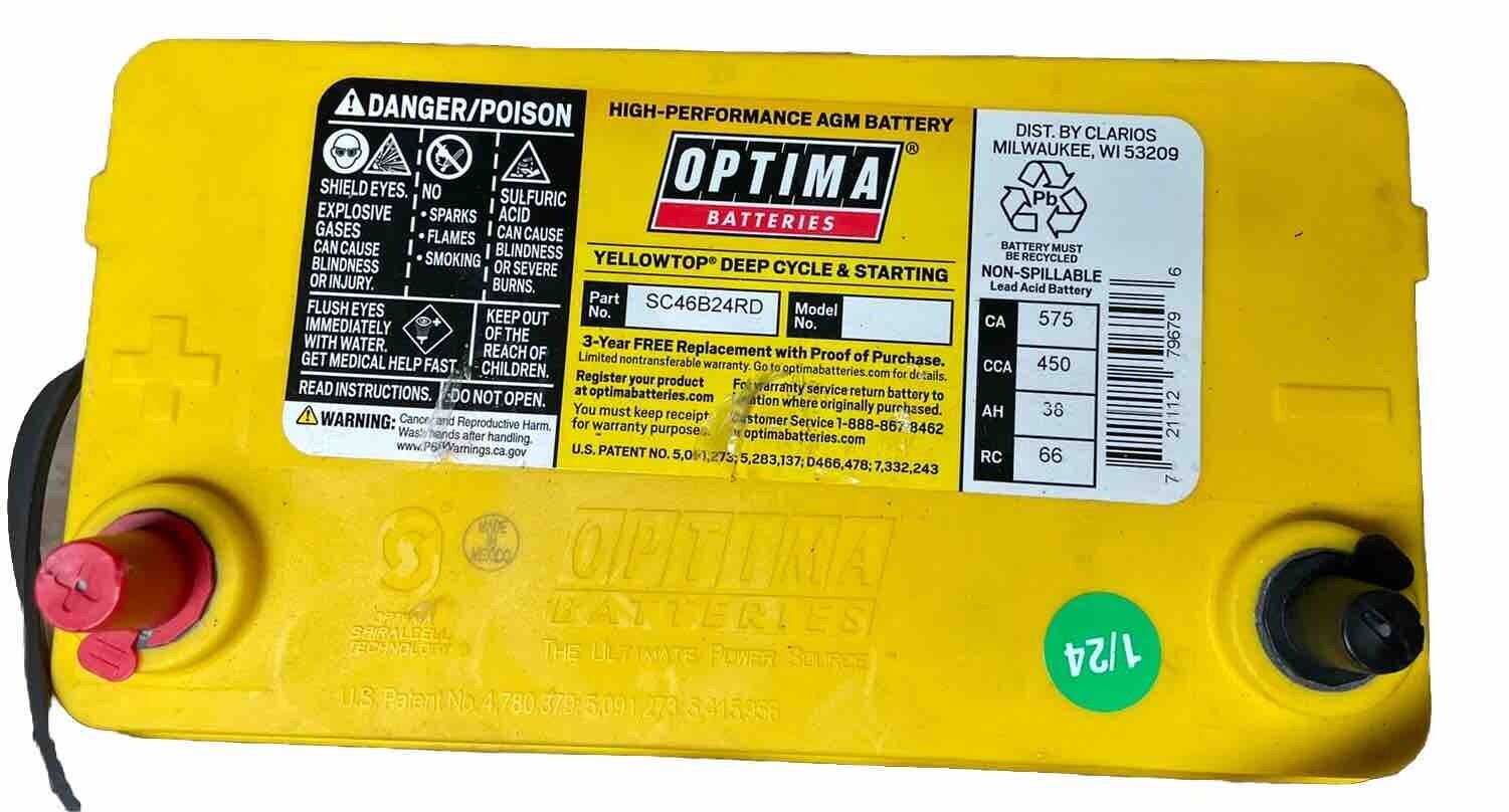 OPTIMA Batteries (8171-767 S46B24R Yellow Top Prius 12v  Battery 12 Volt