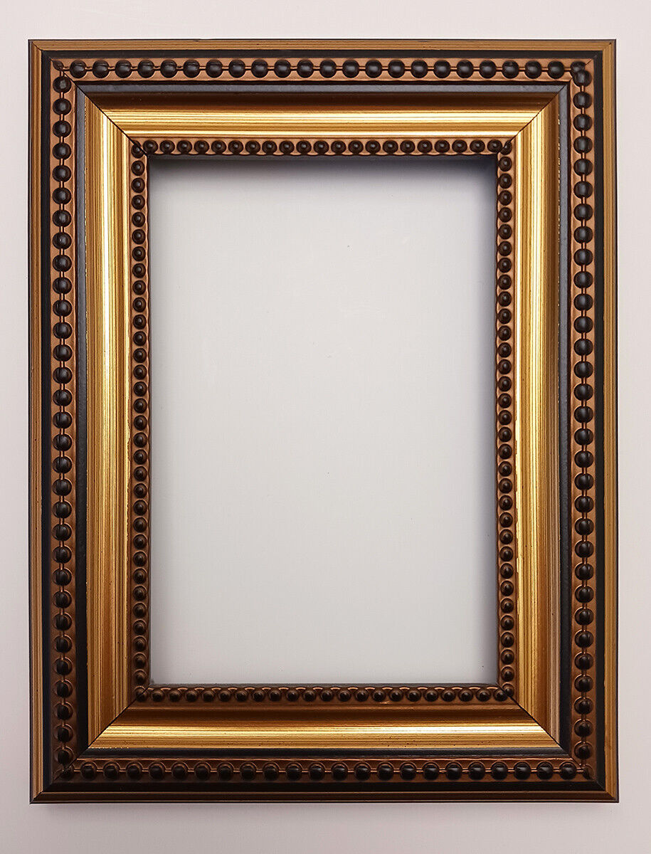 Black & Gold Dotted Traditional Classic Style Ornate Art Photo Frame 4 x 6