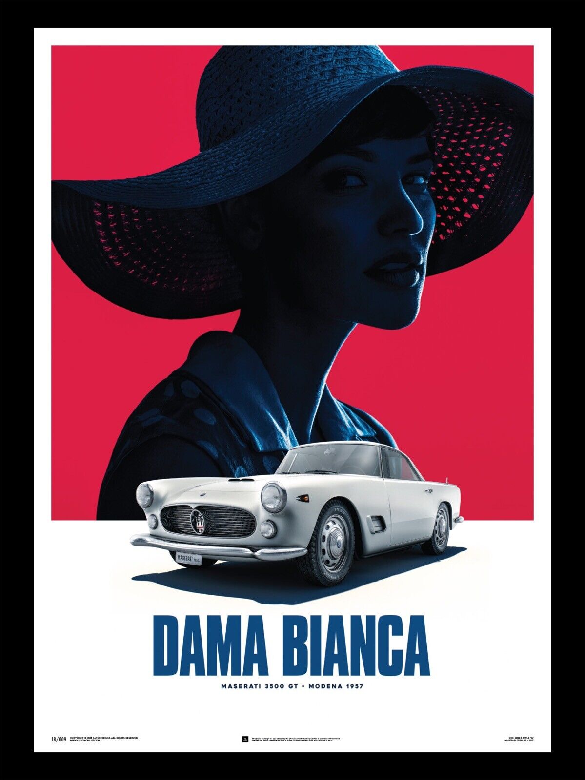 1957 MASERATI 3500 GT Dama Bianca Art Print Poster