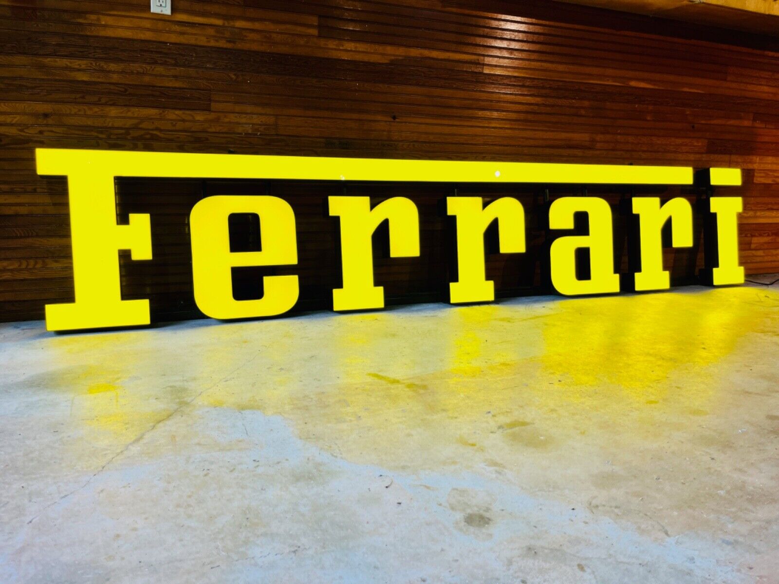 Extra Large Ferrari Sign | Illuminated Lighted Sign from Italy - In Custom Crate