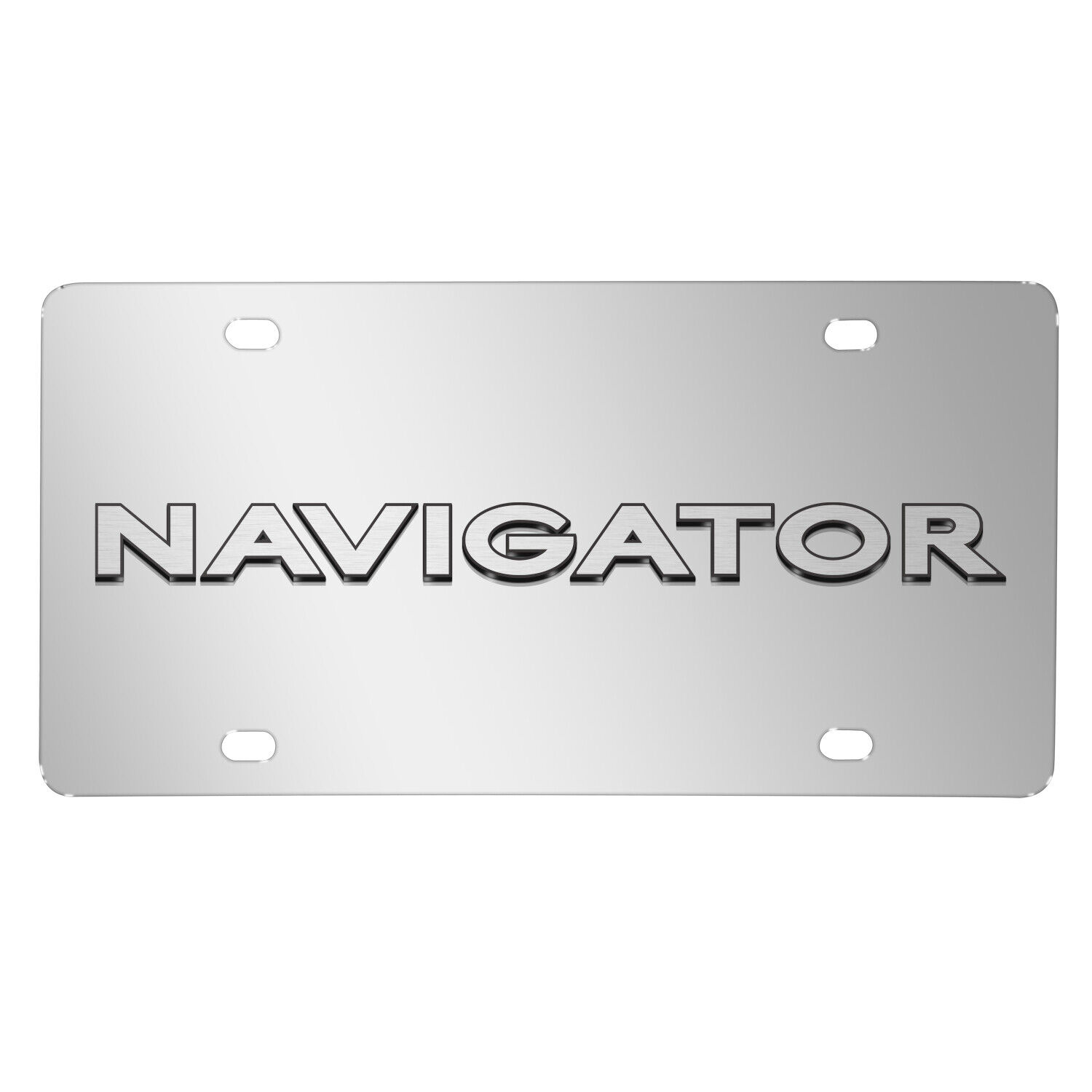 Lincoln Navigator 3D Nameplate Mirror Chrome Stainless Steel License Plate