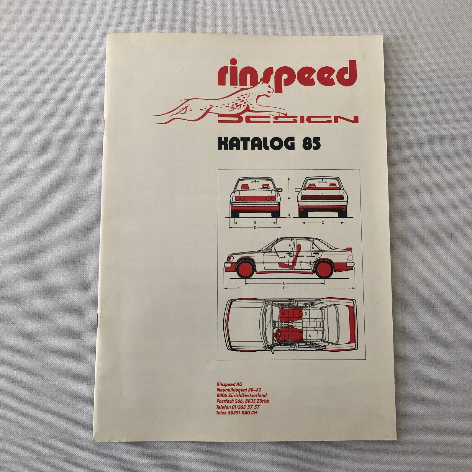 1985 Rinspeed Tuner Catalog Brochure Zender Kamei BBS Recaro Porsche AMG +