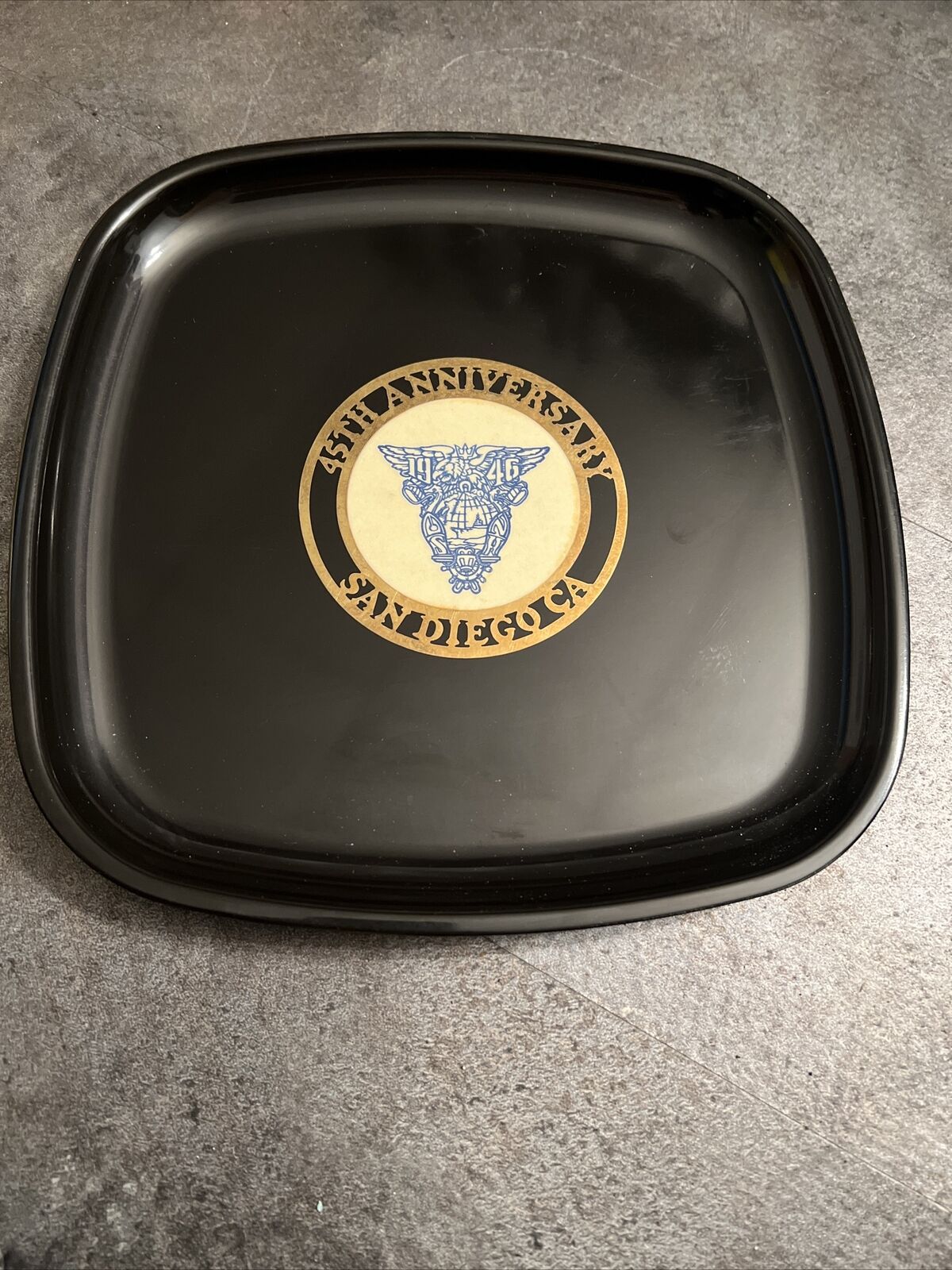 USNA San Diego CA Naval Academy 45th Anniversary Couroc Vintage Tray