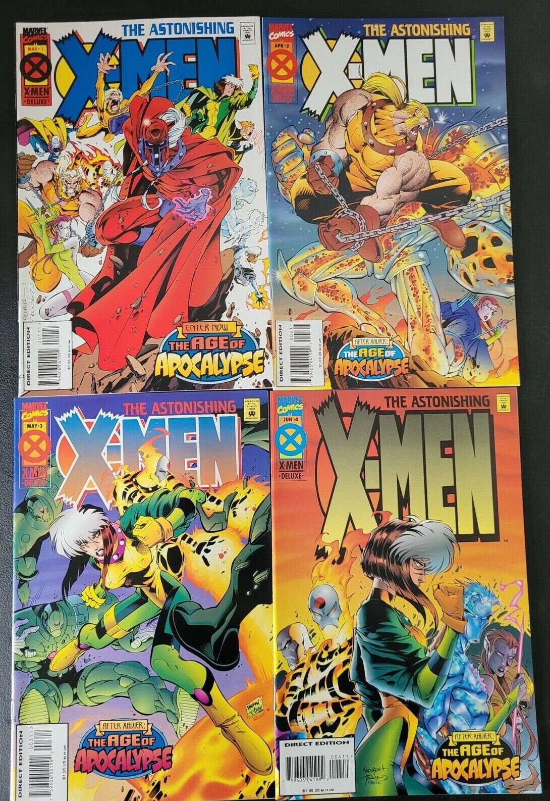 X-MEN AGE OF APOCALYPSE SET OF 44 ISSUES 1995 MARVEL COMICS FULL SETS 10TH ANN+