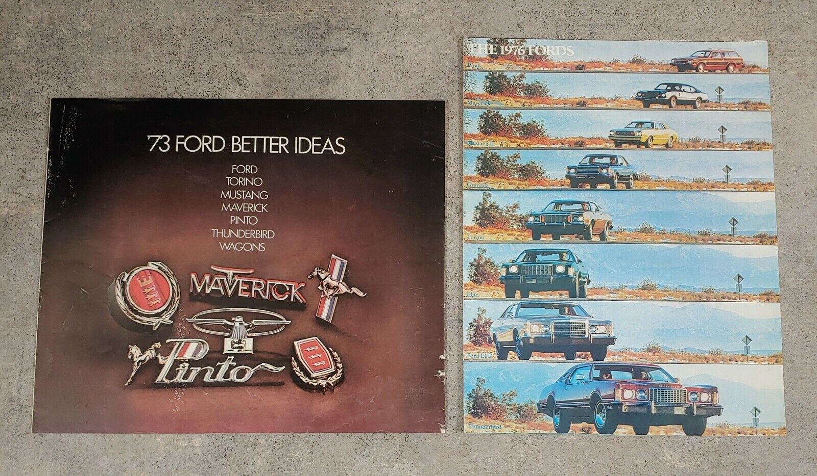 1973, 1976, 1984, 1986, & 1995 Ford Cars Full Line Sales Brochures (Lot Of 16)