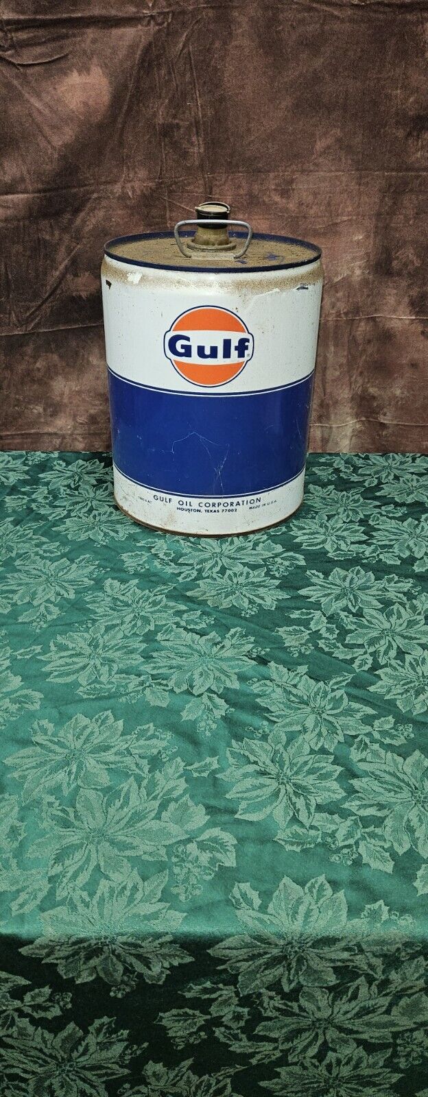 Vintage Gulf Five Gallon Harmony Oil Can