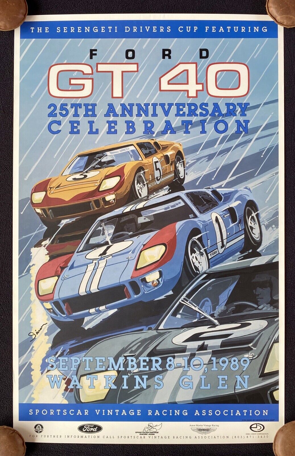 Ford GT40 25th Anniv 1966 Le Mans Watkins Glen DENNIS SIMON Poster