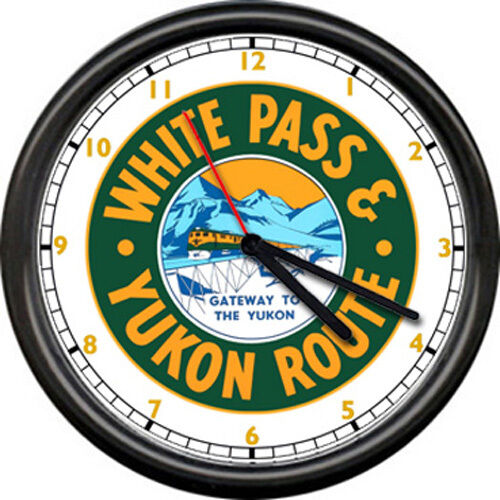 White Pass And Yukon Route Lines Retro Railroad Train Conductor Sign Wall Clock