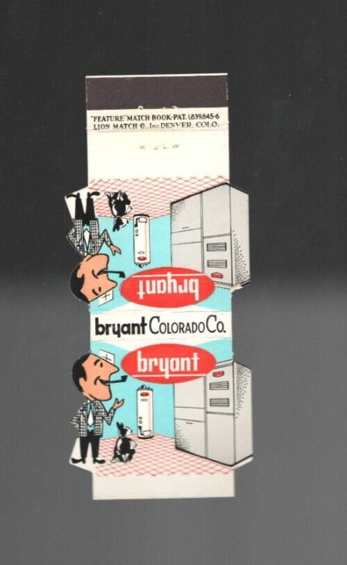Vintage Contour Matchbook Bryant Colorado Co HVAC Water Heater Denver
