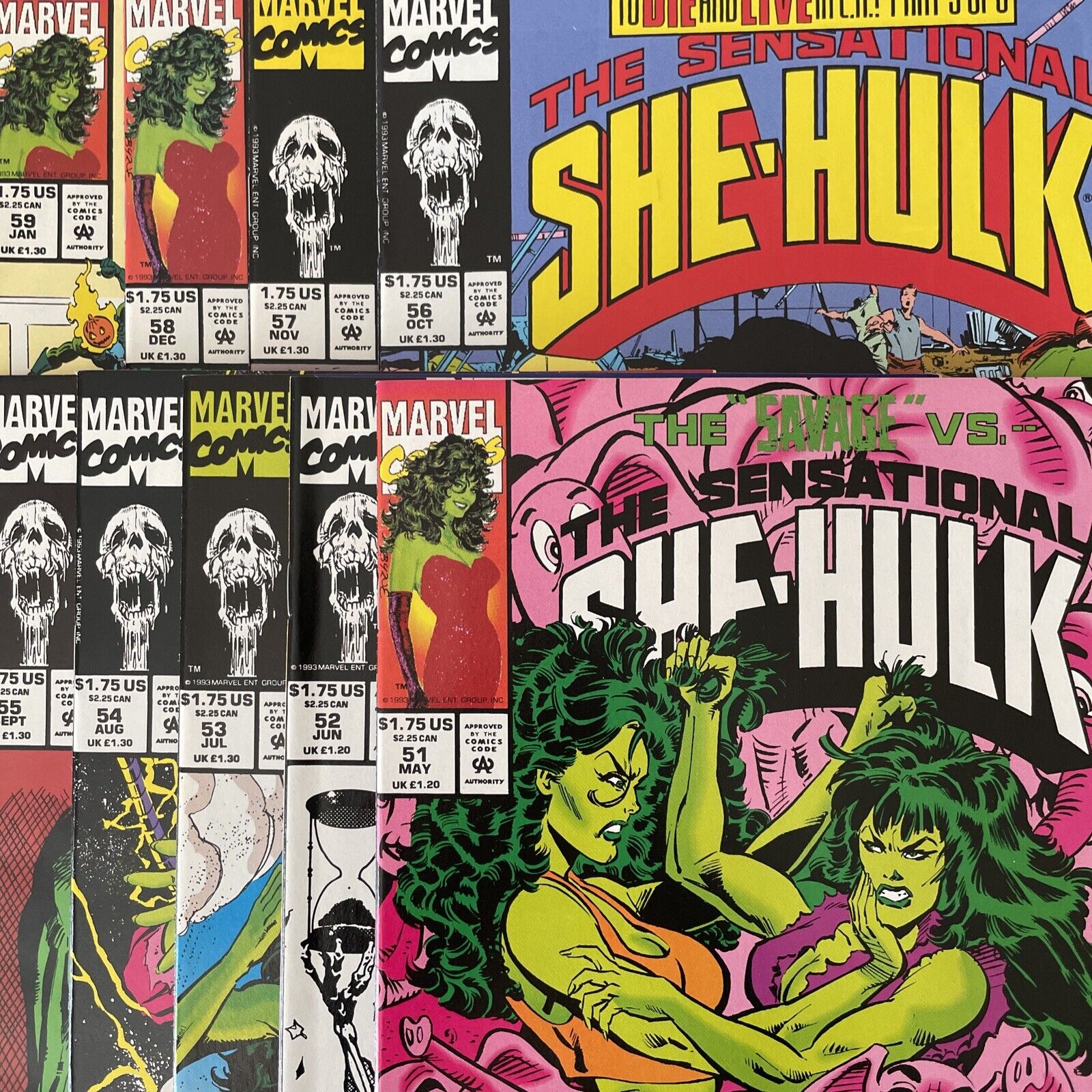 Sensational She-Hulk #51 52 53 54 55 56 57 58 & 59 (Marvel) Rare Lot Of 9 Comics