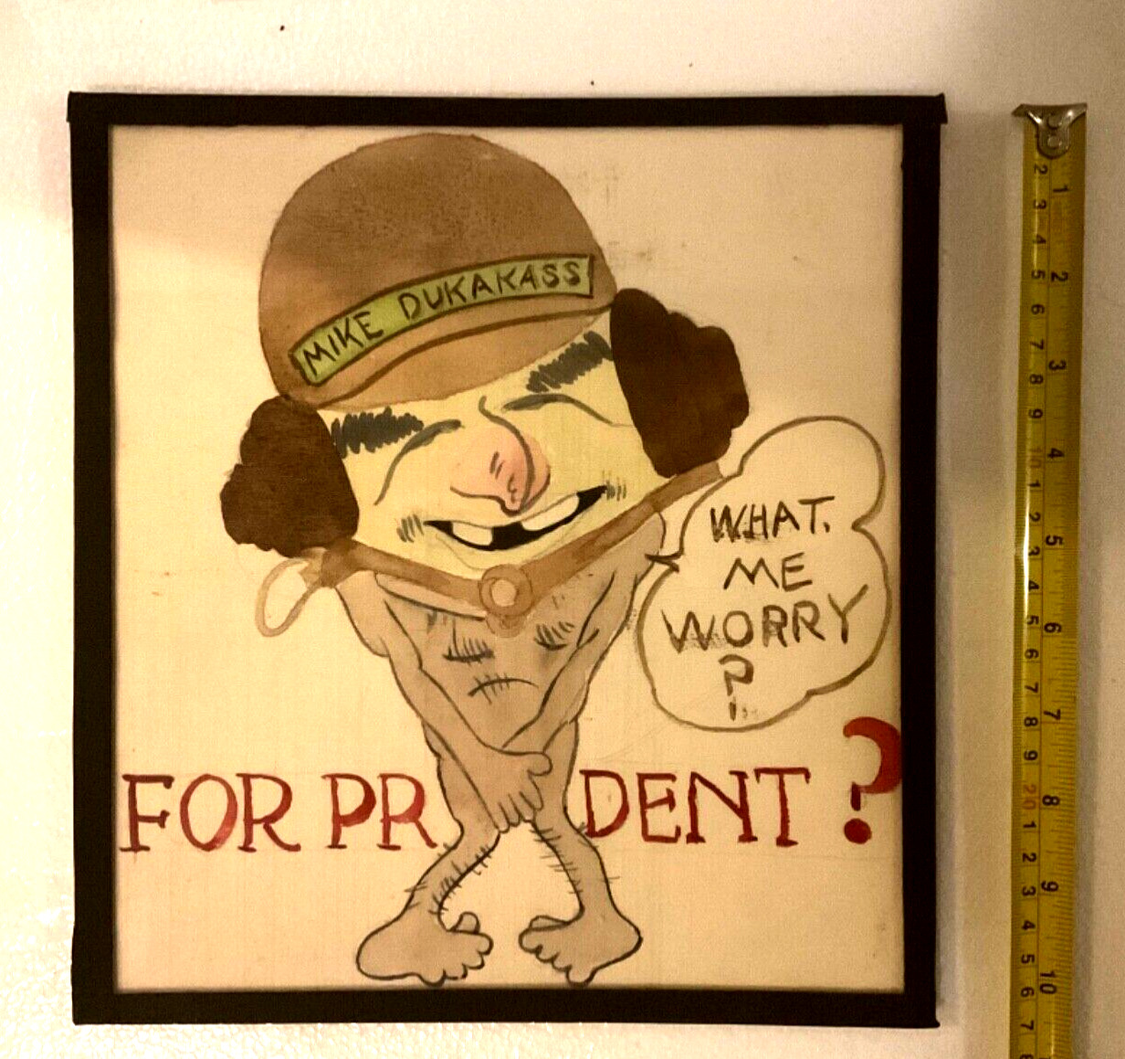 1987-1988 U.S MILITARY SOLDIERS MIKE DUKAKIS PRESIDENTIAL CAMPAIGN SKETCH