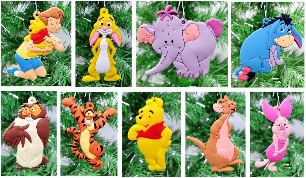 Winnie the Pooh Ornaments Deluxe 9 Piece Christmas Tree Ornaments Set Brand New