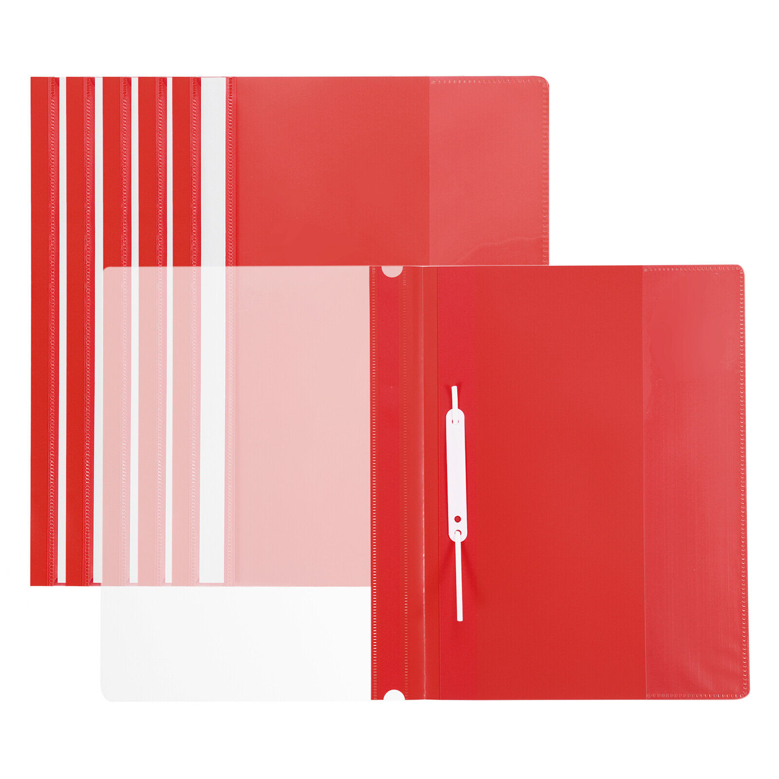 Report Covers, 6 Pcs Plastic Clear Front File Binder Folder Protector, Red
