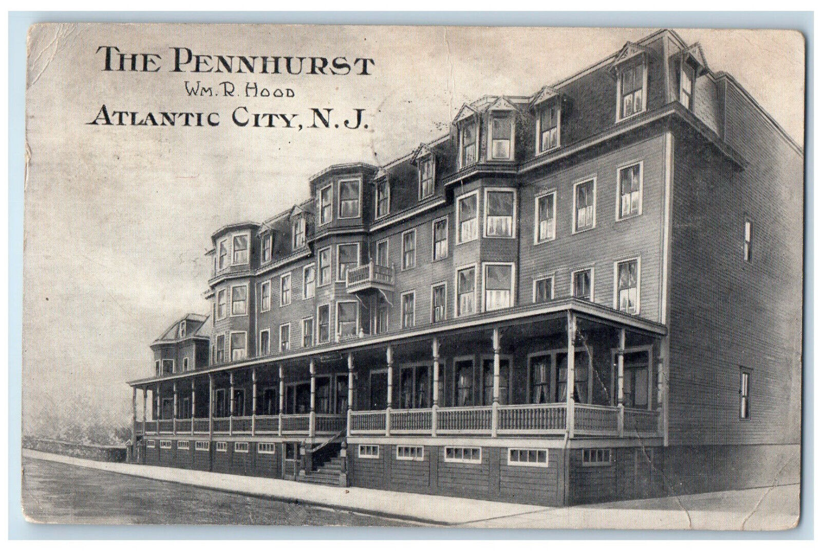 1912 The Pennhurst WM. R.Hood Atlantic City New Jersey NJ Antique Postcard