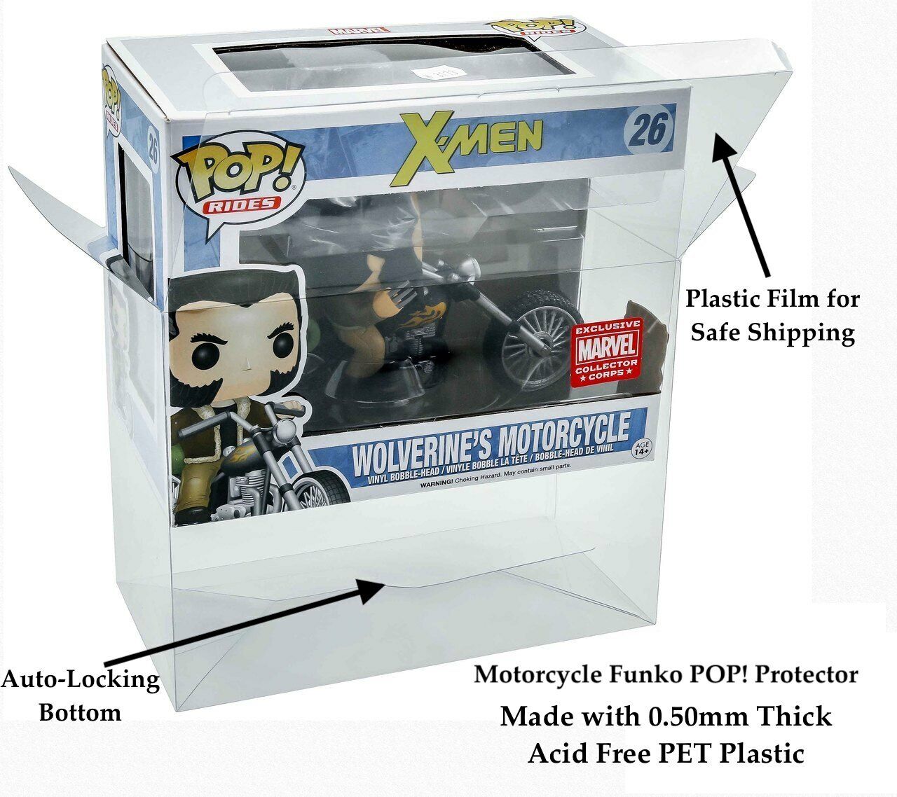 0.50mm Box Protector For FUNKO POP Motorcycle Fits Wolverine Daryl Dixon Lloyd