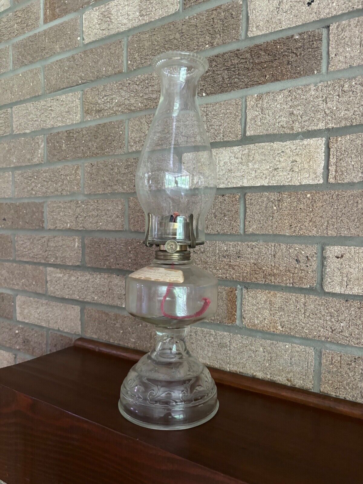 Vintage kerosine hurricane lamp clear