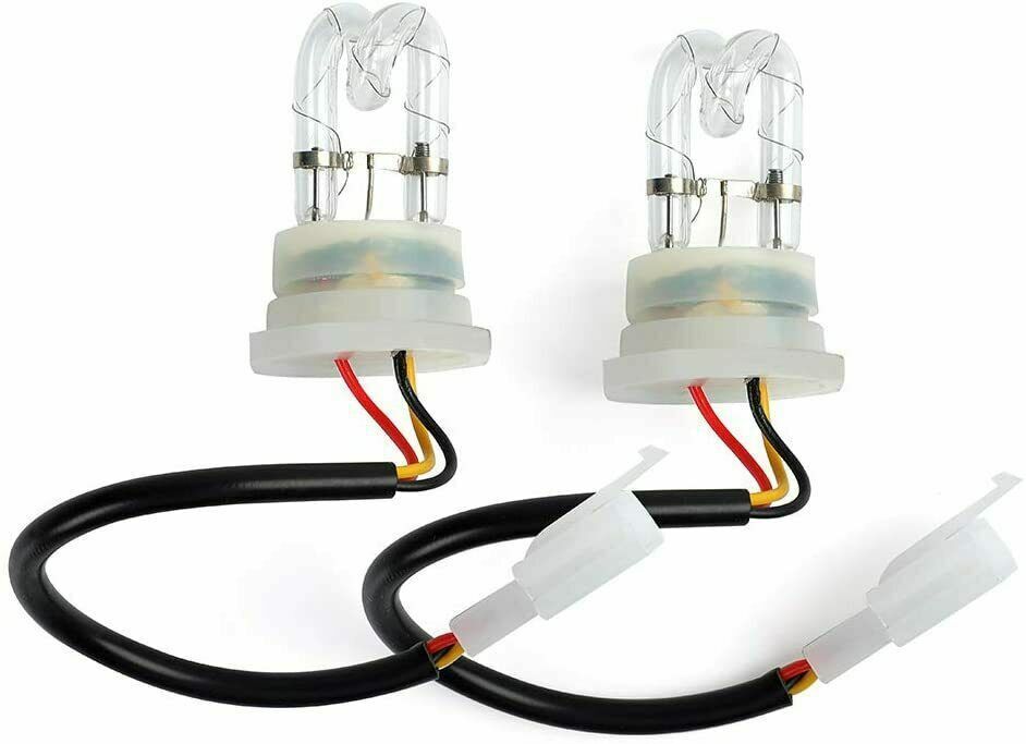2X HID Bulbs Hide-a-way Emergency Warning Strobe Lights  Spare Replacement 12V