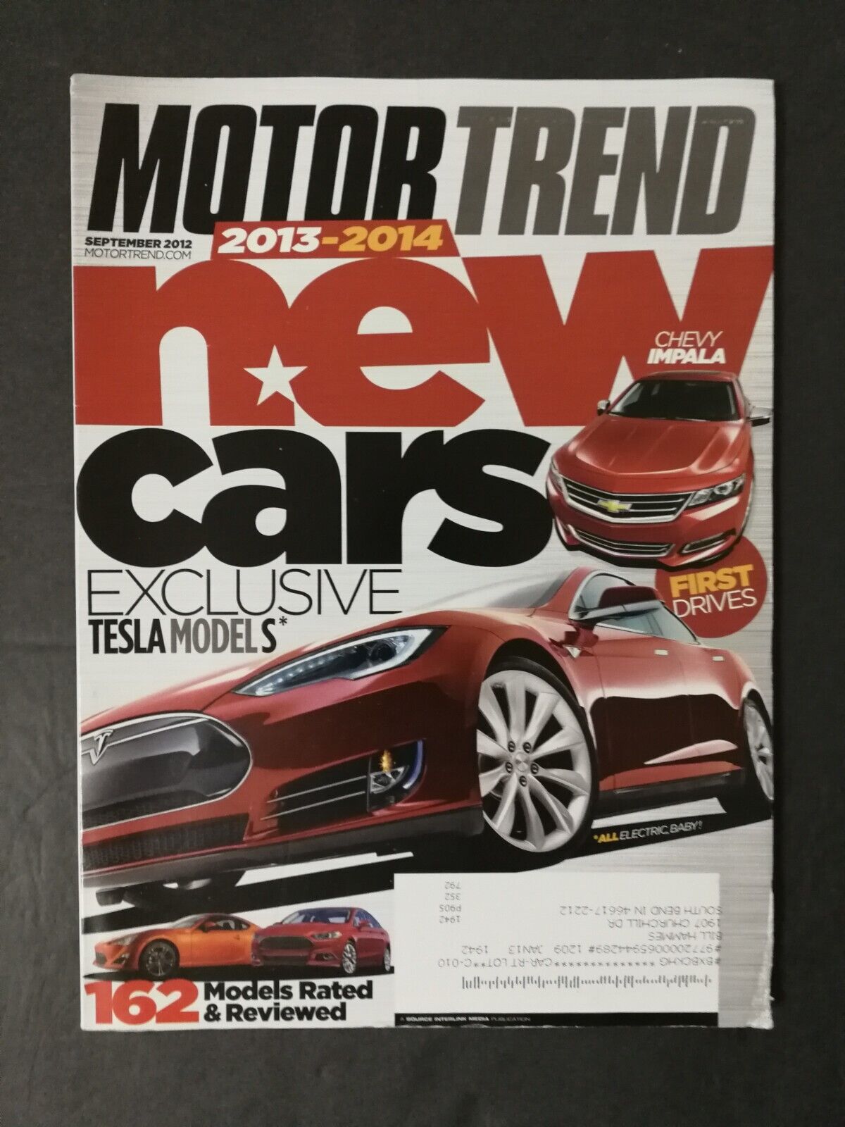 Motor Trend Magazine September  2012 Cadillac XTS - Tesla Model S - 223
