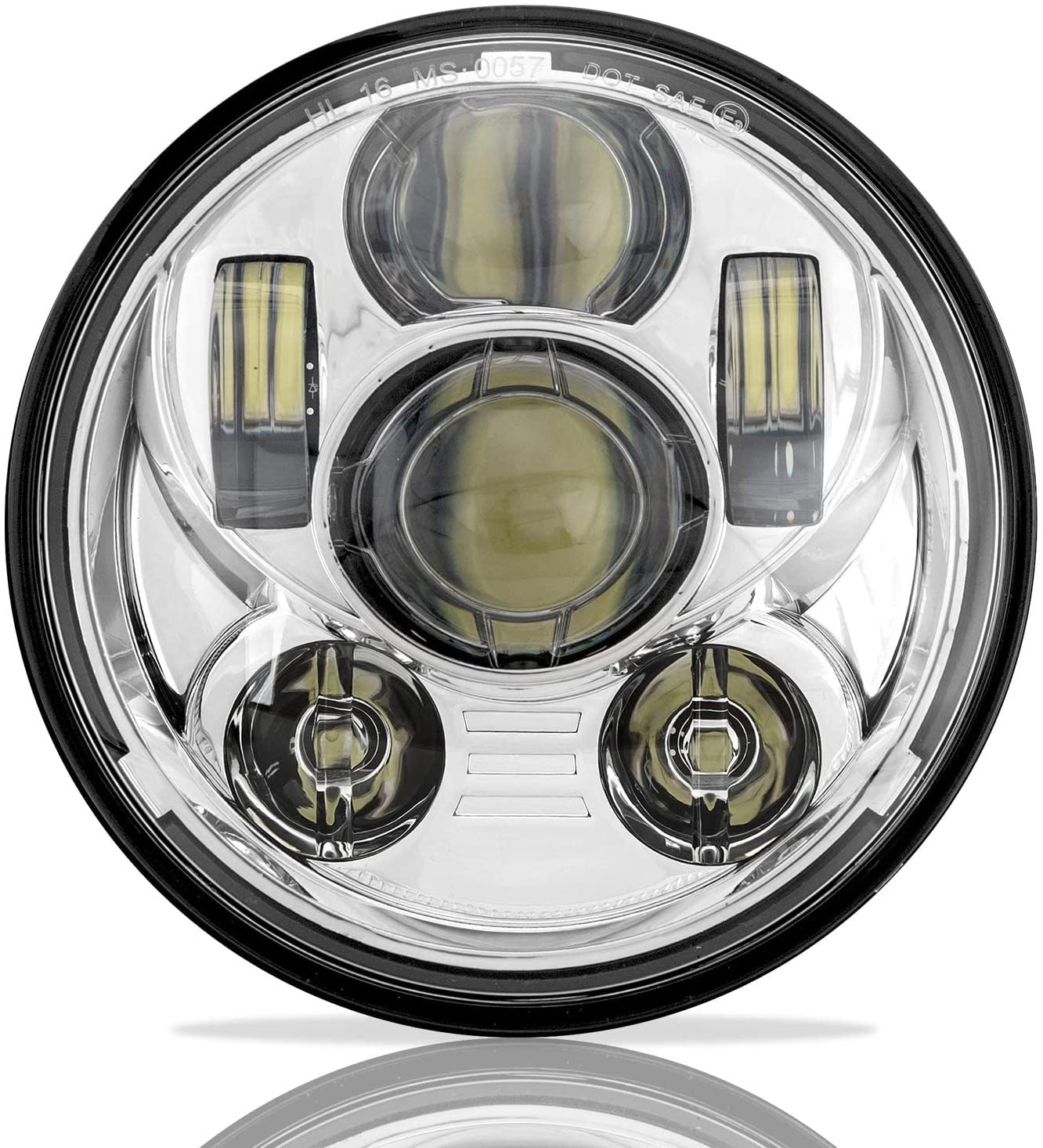 Silver LED Headlight Compatible with H_Arley Motorcycles