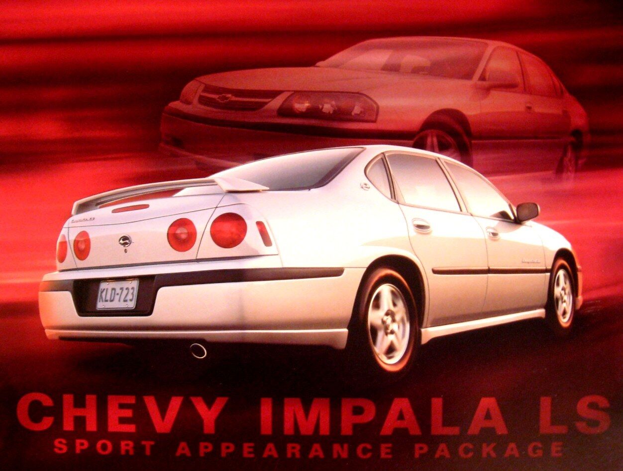 2001 2002 Chevy Impala LS Sport Appearance Package Brochure Card, NOS GM 01 02