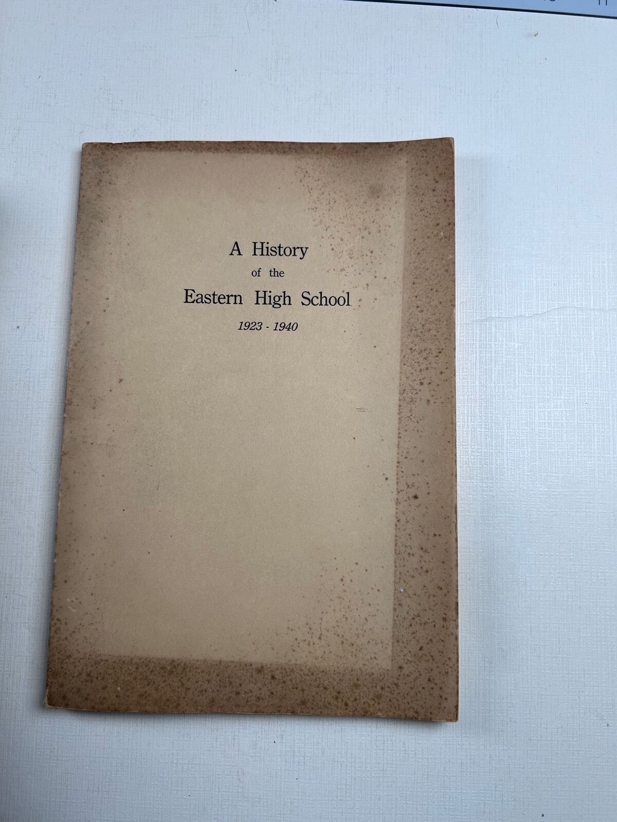 History of Eastern High School 1923-1940 Washington DC 