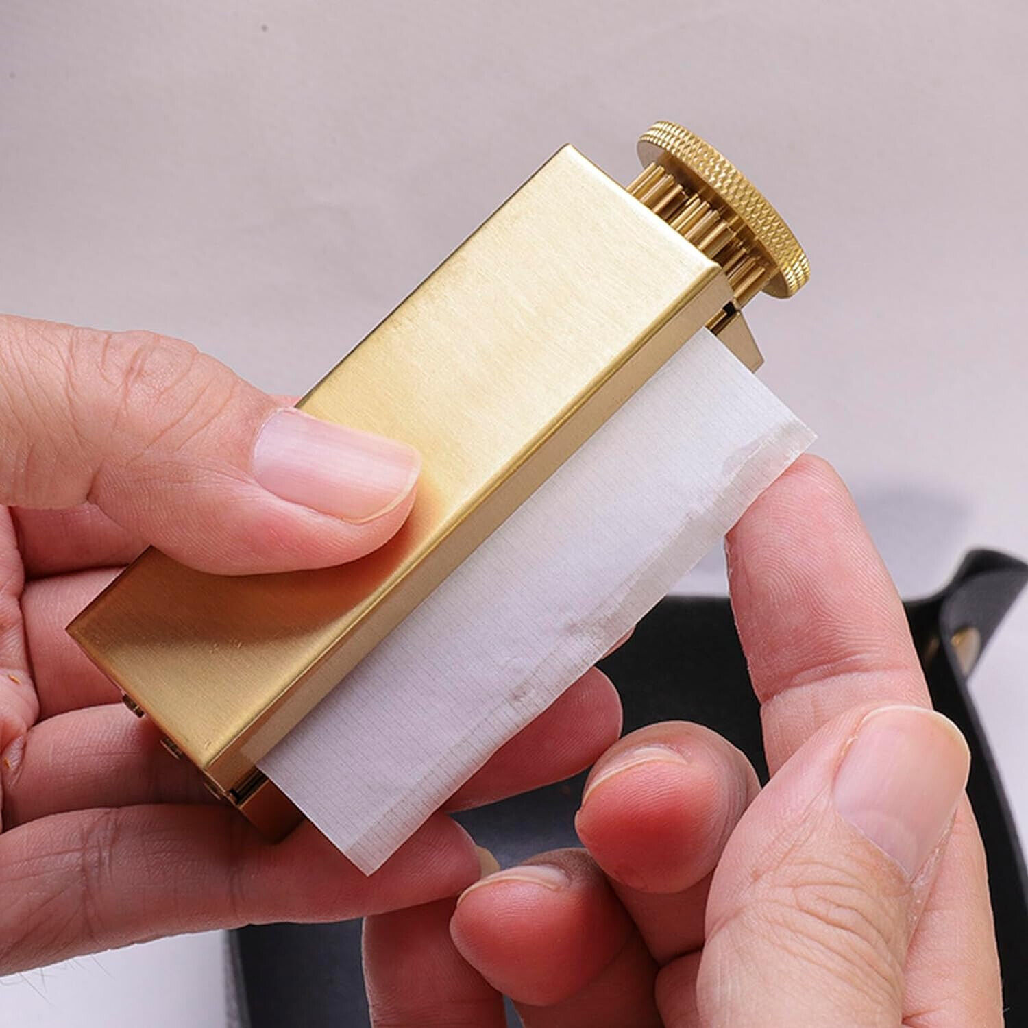 Square Solid Brass Vintage Manual Cigarette Rolling Machine Fit 70MM Pape USA