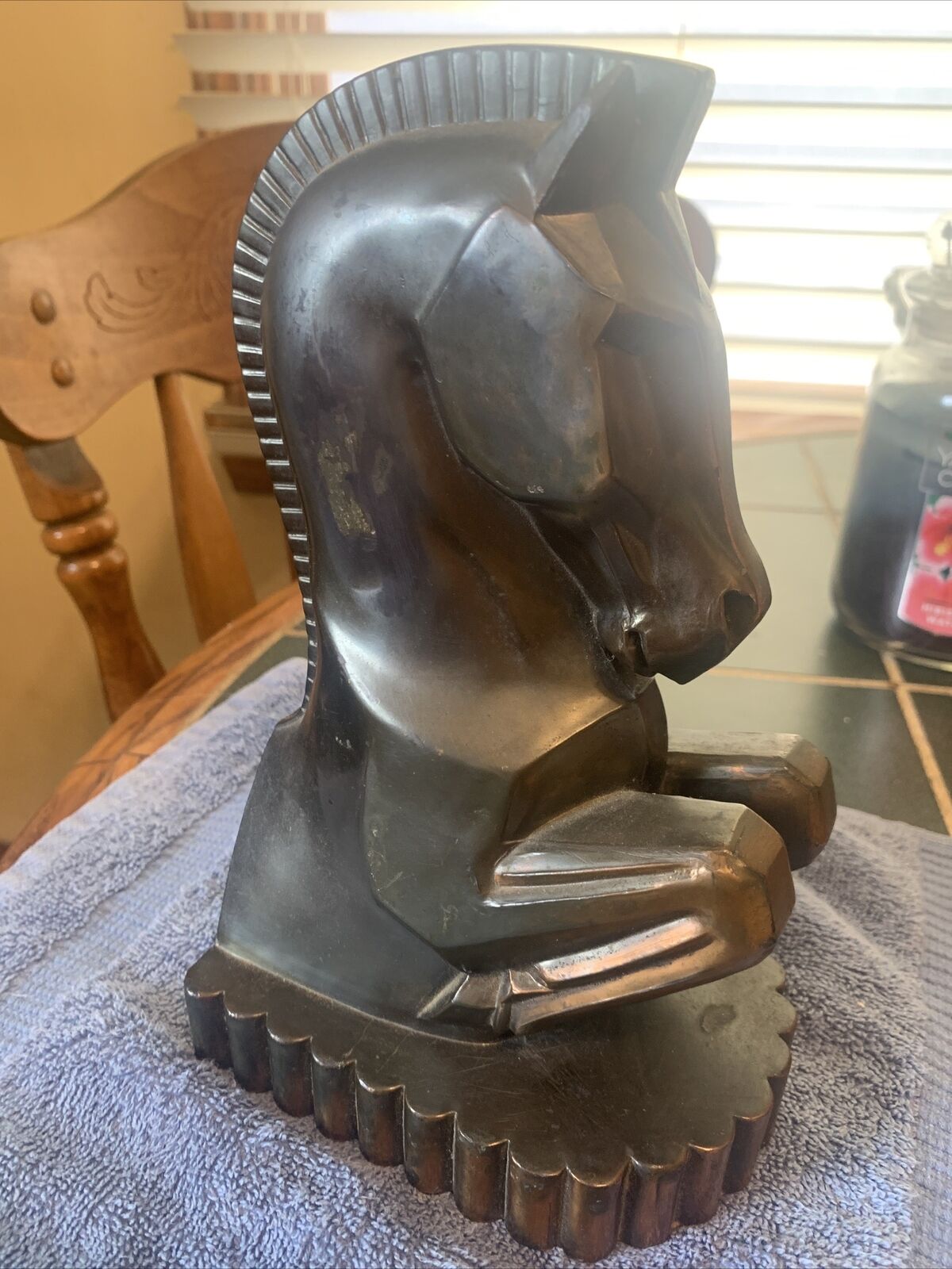 Champion Copper Plated, Trojan Horse By Philip Di Napoli. Pipe/book Rest. VTG